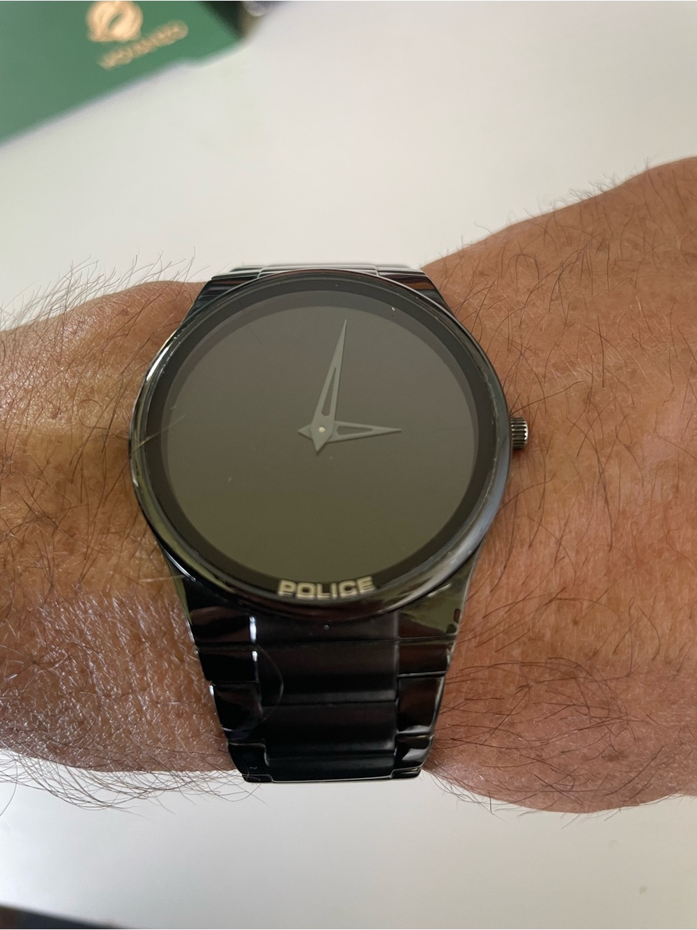 Police Black Stainless-Steel Minimal Dial Watch